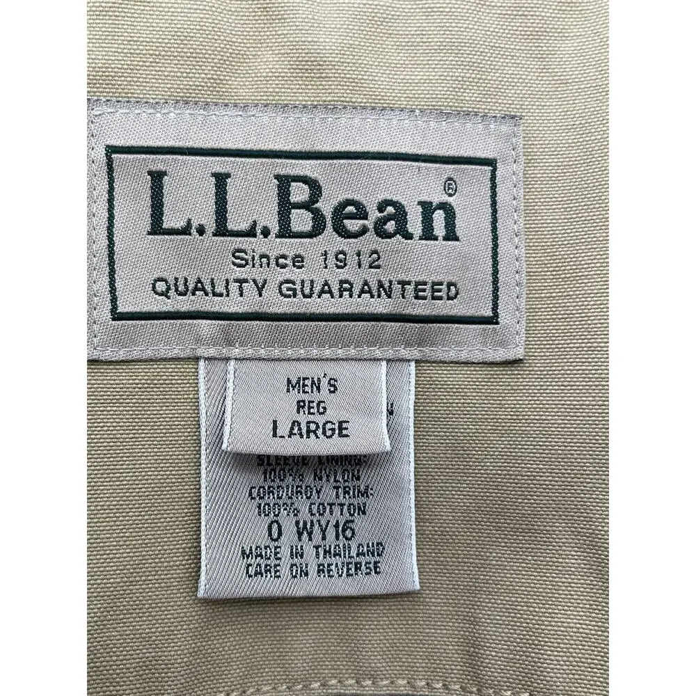 Vintage LL Bean Chore Barn Coat Corduroy Collar Flannel Lined Men’s Size Large